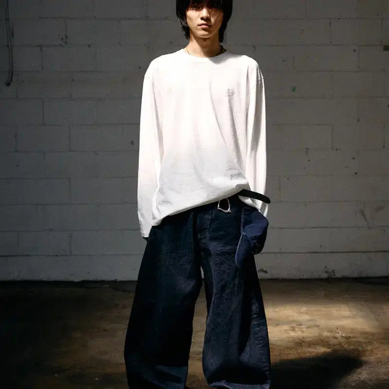 [BUNJANG] Hatching Room Wide Curve Jeans Washed Indigo / [새제품] 해칭룸 Wide Curve Jeans Washed Indigo