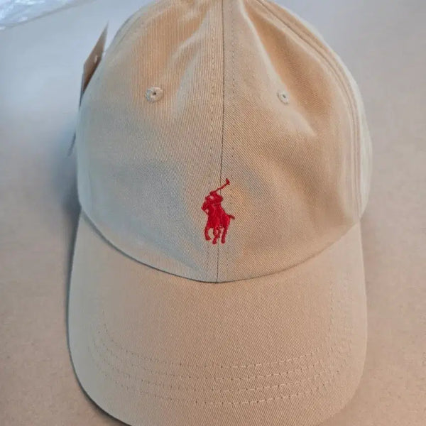 [BUNJANG] Polo Ralph Lauren Ball Cap Beige Red Logo / 폴로 랄프로렌 볼캡 베이지 레드