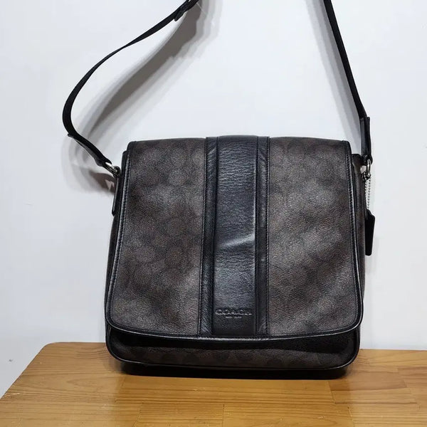 [BUNJANG] COACH Heritage Signature Flap Messenger Bag / 코치 COACH 헤리티지 시그니처 플랩 메신저 백 가방