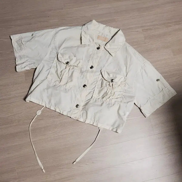 [BUNJANG] CC Collect Pocket Cropped Short-Sleeve Jacket / 씨씨콜렉트 포켓 크롭 반팔 자켓  free