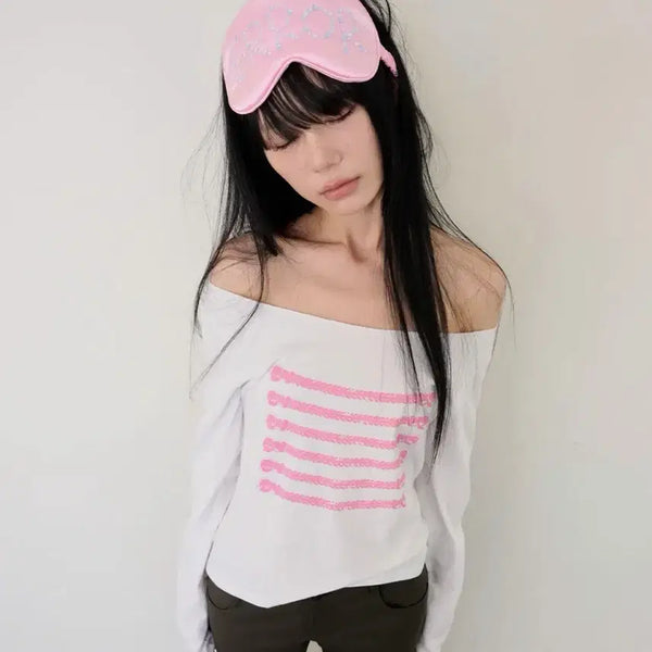 [BUNJANG] ITZI VIBE Napoleon Off-Shoulder T-Shirt / 잇자바이브 나폴레옹 오프숄더 티셔츠