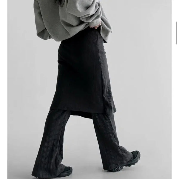[BUNJANG] Manique Mitski Layered Skirt Wrap Pants / 매니크 미츠키 레이어드 스커트 랩 팬트