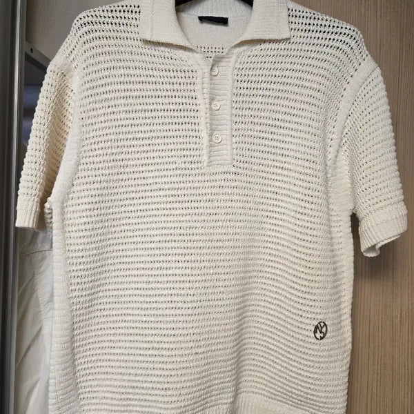 [BUNJANG] JILLSTUART NEW YORK Crochet Short Sleeve Polo T-Shirt Ivory / (M)질스튜어트 뉴욕 크로셰 반팔 카라 티셔츠 아이보리