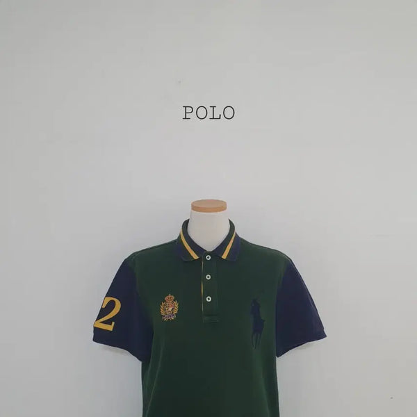 [BUNJANG] Polo Ralph Lauren Big Pony Short Sleeve Polo Shirt Navy/Green / No.26070710 폴로 랄프로렌 빅포니반팔 카라티 네이비/그린