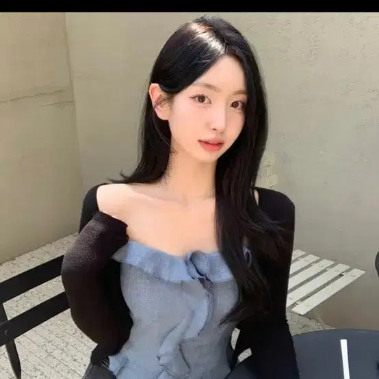 [BUNJANG] Ruffle Mix Blouse Tube Top / 프릴 믹스 블라우스 튜브 탑