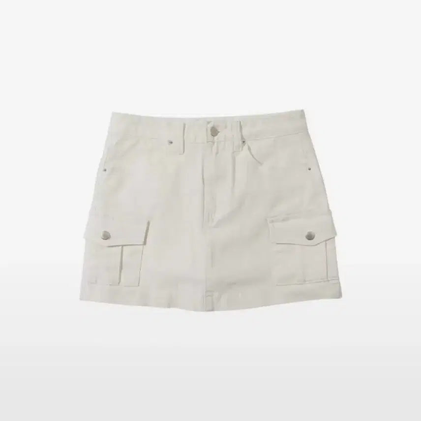 [BUNJANG] Az on Side Pocket Cargo Skirt White M / 애즈온 사이드 포켓 카고 스커트 화이트 M