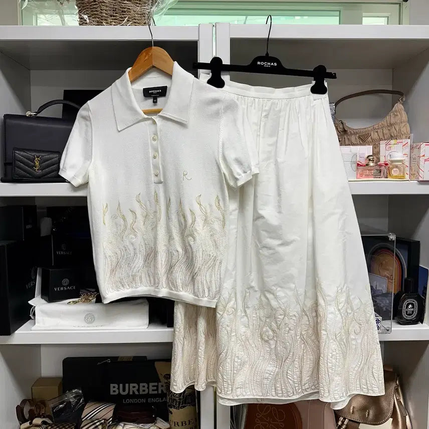 [BUNJANG] ROCHAS Embroidered Detail Two-Piece Set / [ ROCHAS ] 로샤스 자수디테일 투피스 세트