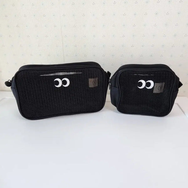 [BUNJANG] Livework Mesh Som Som Eyeball Pouch Black / [라이브워크] 정품 메쉬 솜솜 눈알 파우치 블랙 화장품 메이크업
