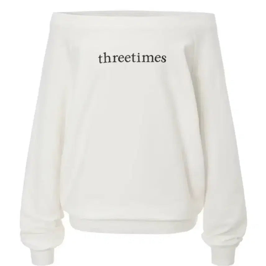 [BUNJANG] Third Time Basic Logo Off Top White / ( 새상품) 쓰리타임즈 베이직 로고 오프 탑 S 화이트 원숄더