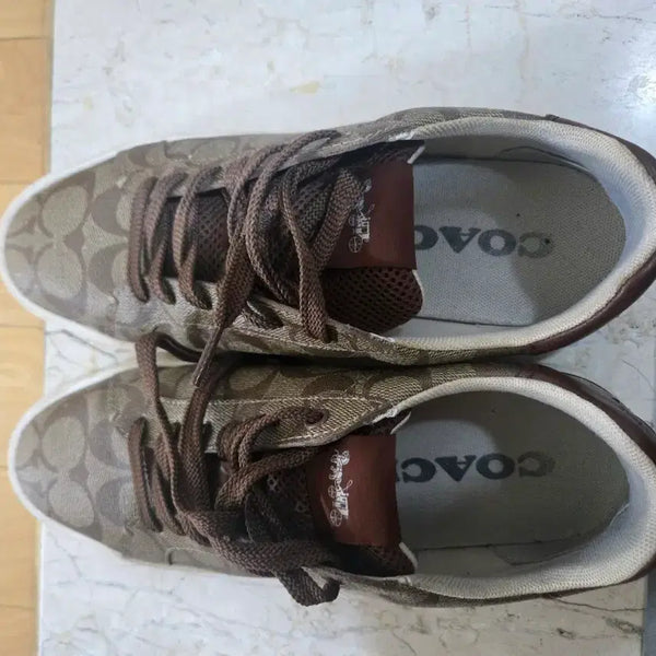 [BUNJANG] Coach Signature Canvas Sneakers Brown / 코치 시그니처 캔버스 스니커즈 브라운