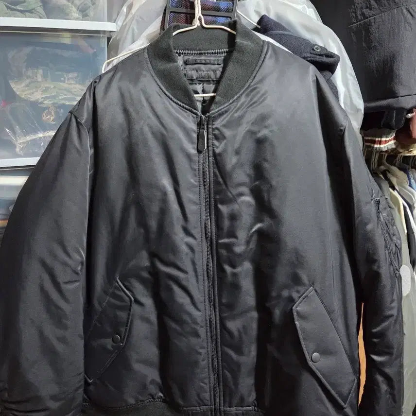 [BUNJANG] Uniqlo MA-1 Blouson Black XXL / 유니클로 MA-1 블루종 블랙 (XXL)