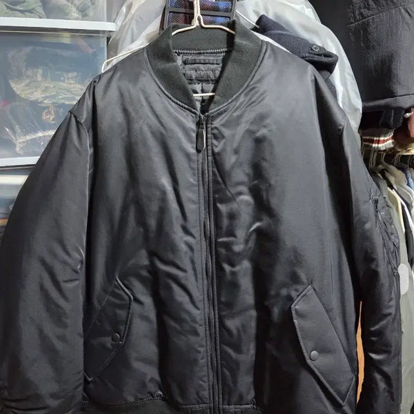 [BUNJANG] Uniqlo MA-1 Blouson Black XXL / 유니클로 MA-1 블루종 블랙 (XXL)