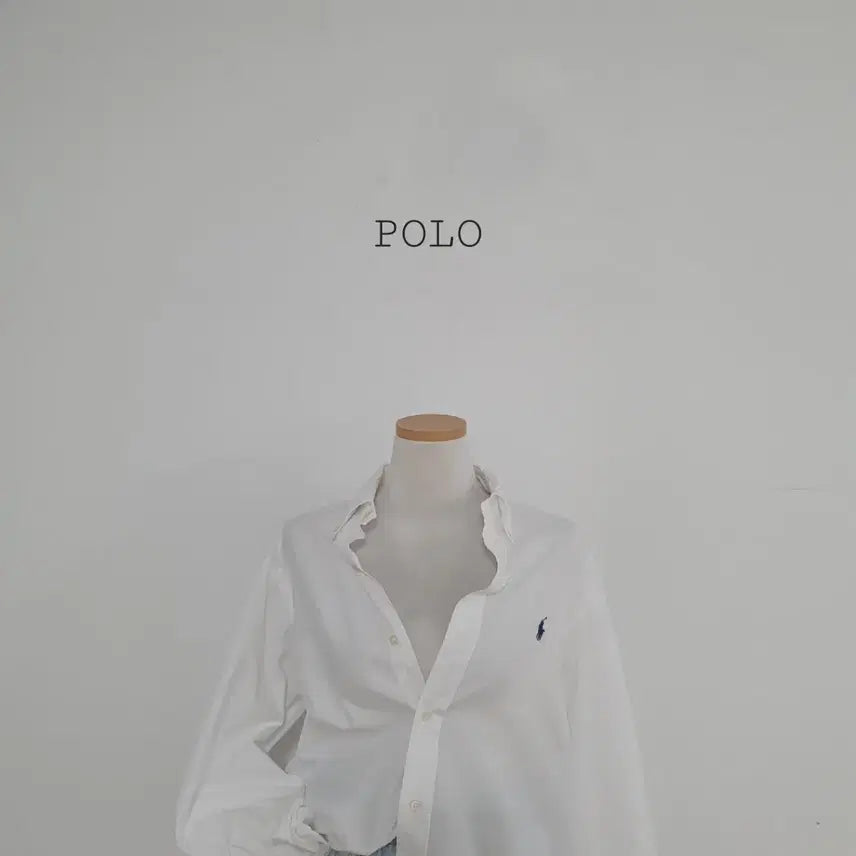 [BUNJANG] Polo Ralph Lauren White Pony Embroidery Cotton Oversized Shirt / No.26061201 폴로 랄프로렌 화이트 셔츠