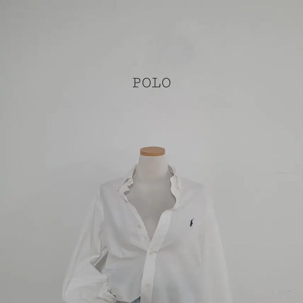 [BUNJANG] Polo Ralph Lauren White Pony Embroidery Cotton Oversized Shirt / No.26061201 폴로 랄프로렌 화이트 셔츠