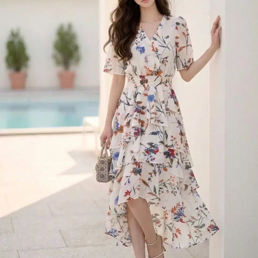 [BUNJANG] Maje Ruffled Chiffon Dress / 마쥬 캉캉 쉬폰원피스 1