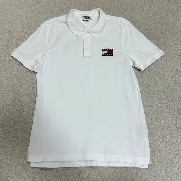 [BUNJANG] Tommy Hilfiger Tommy Jeans White Polo Shirt - M / 타미힐피거 타미진스 반팔 카라티 화이트 m
