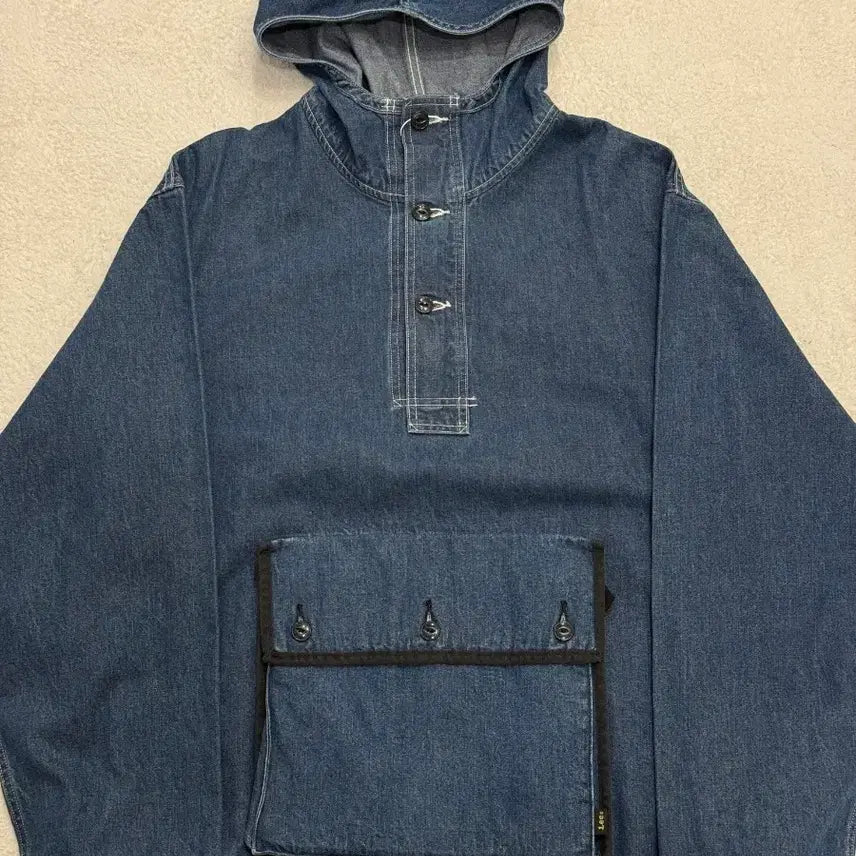 [BUNJANG] Lee Denim Hooded Anorak Jacket / 리 데님 후드 아노락 자켓