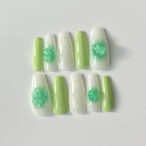 [BUNJANG] Four Leaf Clover Nail Tips / 네잎클로버네일팁