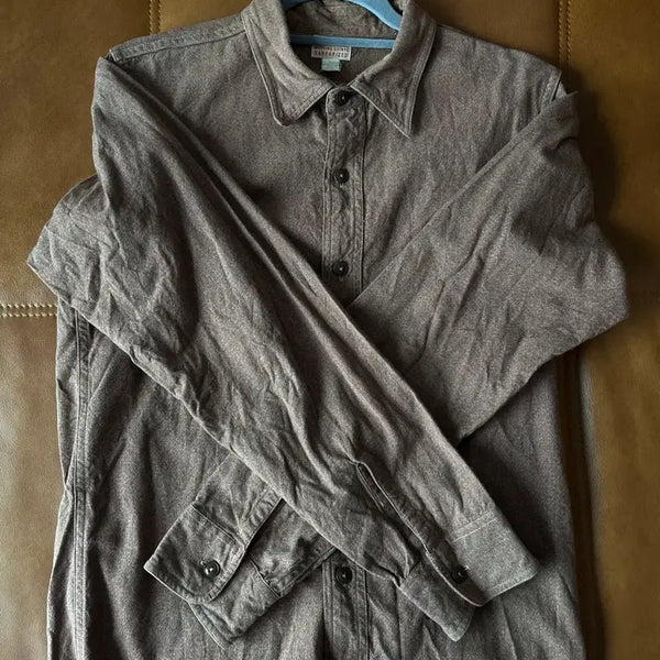 [BUNJANG] EttlaCo Chambray Shirt Brown 14 1/2 / 엣라코 샴브레이셔츠 브라운 14 1/2