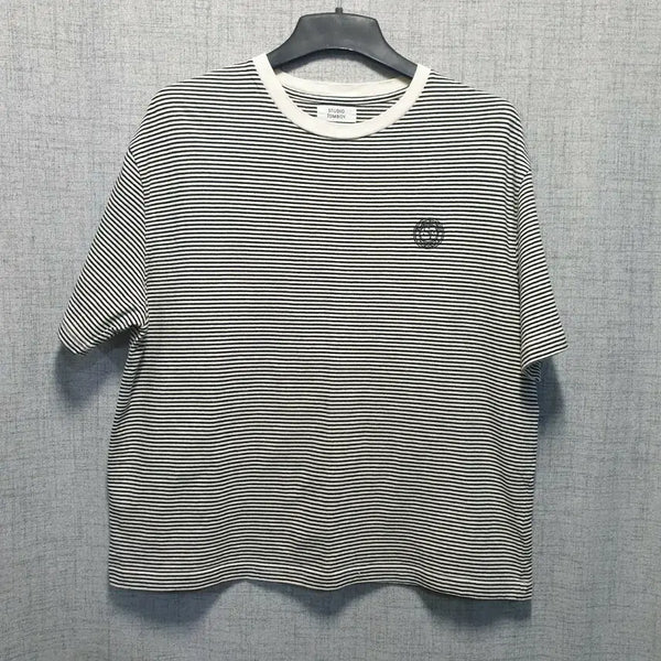 [BUNJANG] Studio Tomboy Striped Short Sleeve T-Shirt Free Size / 스튜디오 톰보이 단가라 반팔 티셔츠 free
