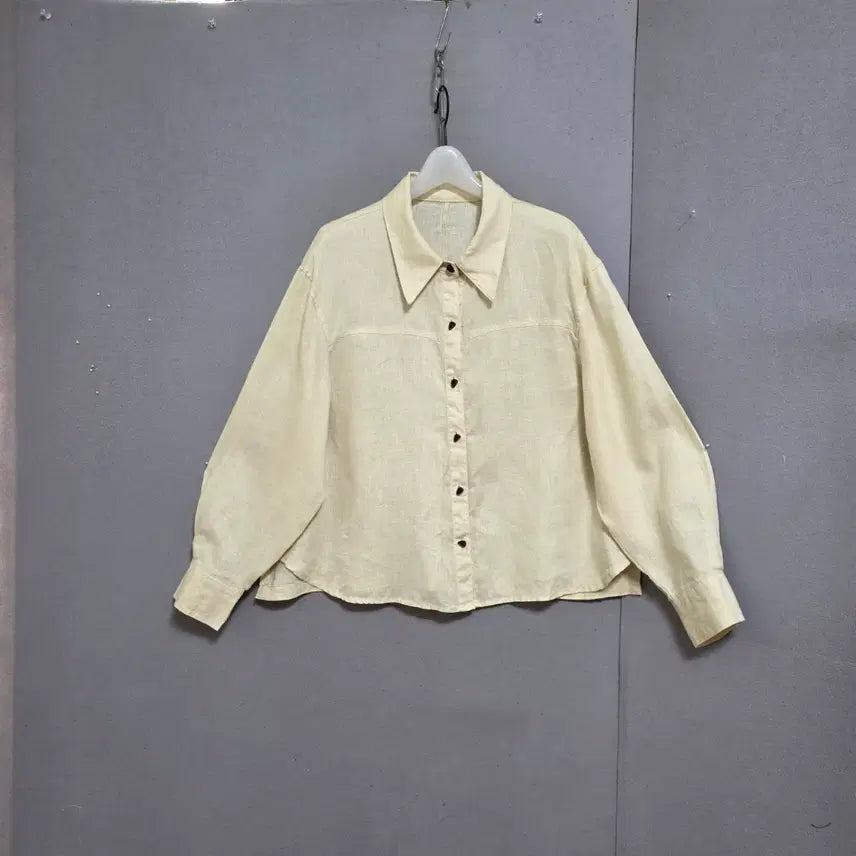 [BUNJANG] AtG Linen Shirt Yellow Beige / AtG 단추이쁜 린넨 남방  66  n6513