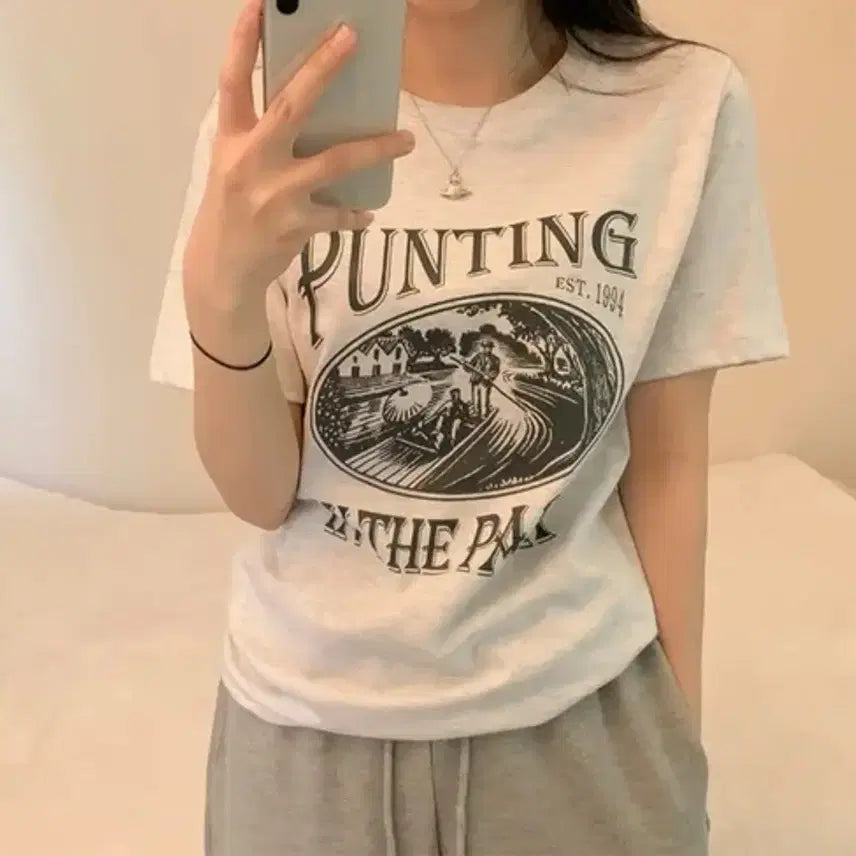 [BUNJANG] Lettering Short Sleeve T-Shirt / 에이블리 레터링 반팔 티셔츠