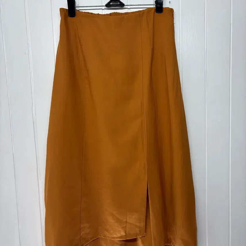[BUNJANG] L'ECOVE Helsinki Orange Brown Slit Midi Skirt / 레코브 헬싱키 오렌지 브라운 트임 미디스커트 72(26-27인치)차