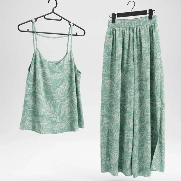 [BUNJANG] Women's Tropical Camisole Wide Pants Set-up / 여성M/ 트로피칼 끈나시 와이드 팬츠 한벌 셋업 MT 상세확인 21-3