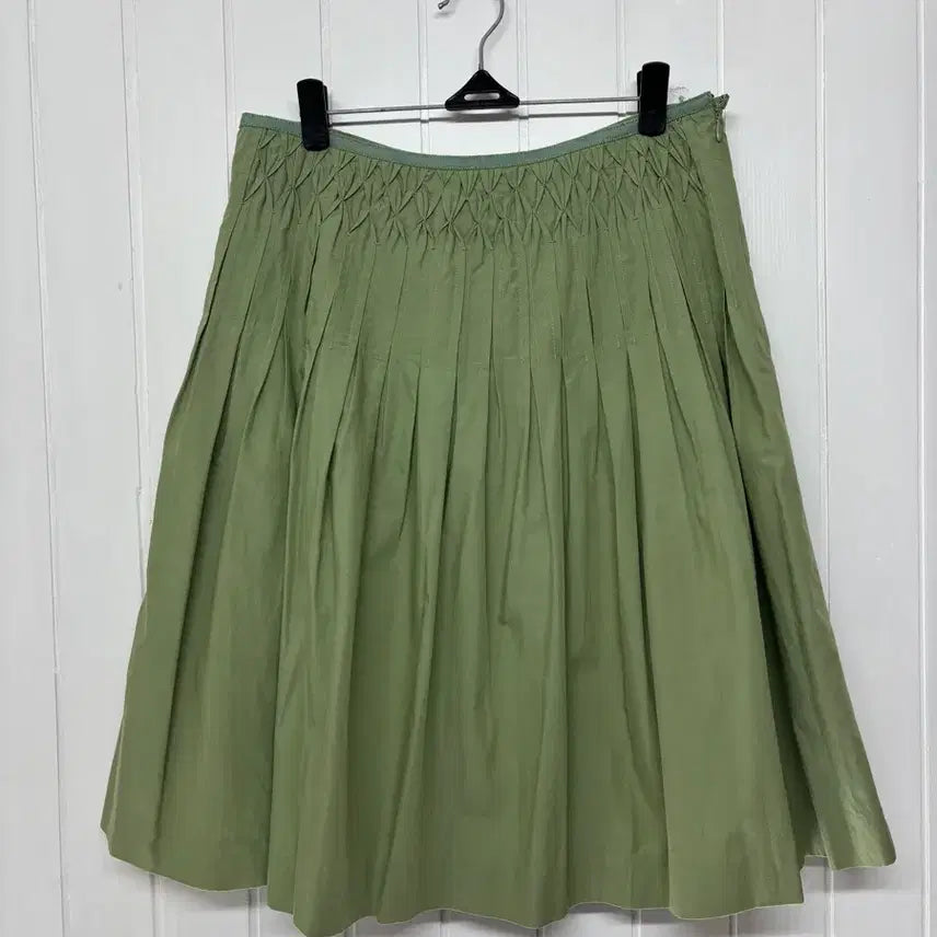 [BUNJANG] KEITH Olive Green Pleated Skirt (26-inch) / KEITH 키이스 올리브 그린 플리츠 스커트 67(26인치)  자