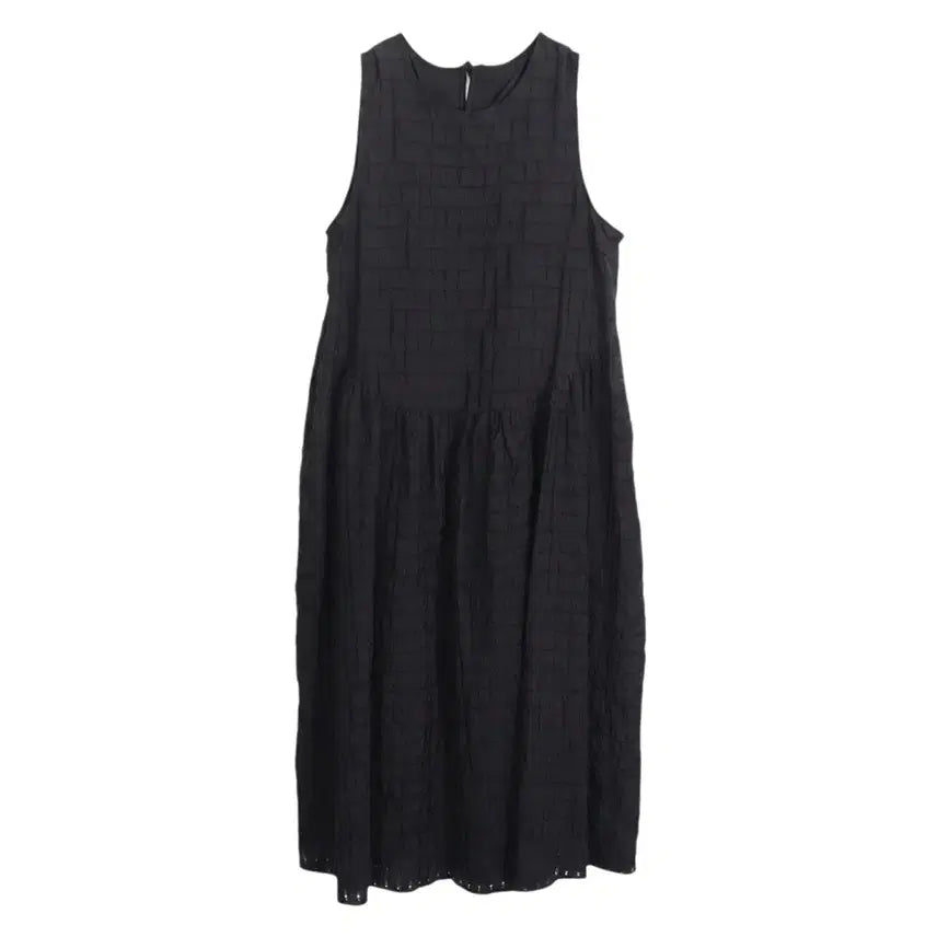 [BUNJANG] Sleeveless 3D Check Pattern Long Dress / 여성F/ 민소매 입체 체크 패턴 롱원피스BK 21-10
