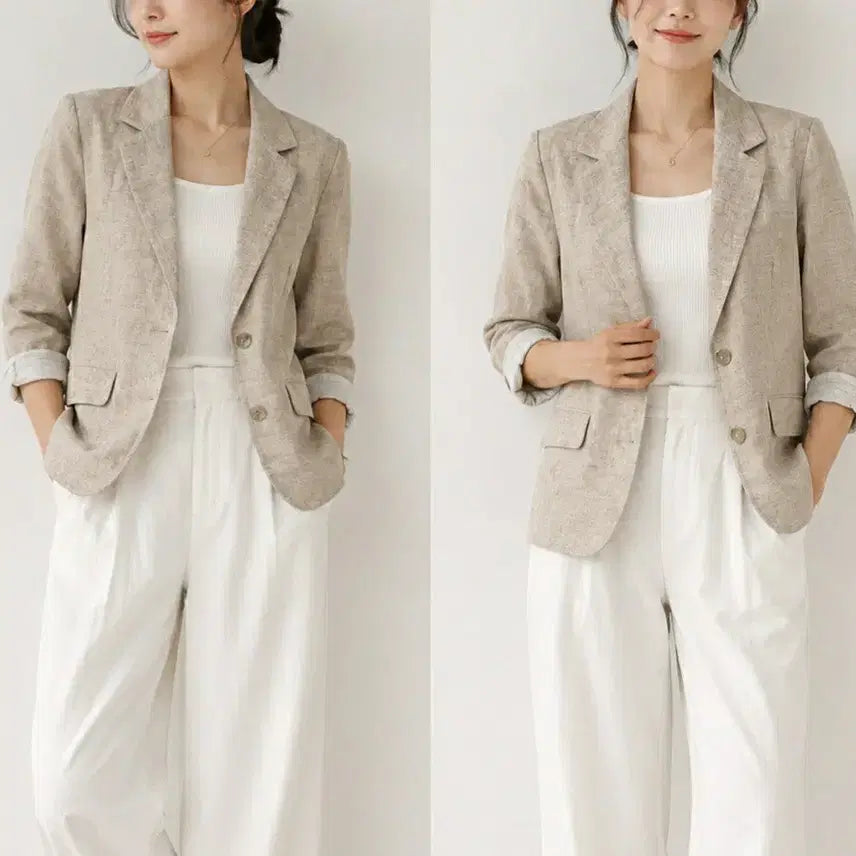 [BUNJANG] Daks Linen Jacket Women's Size 100 / [100]닥스 린넨 자켓