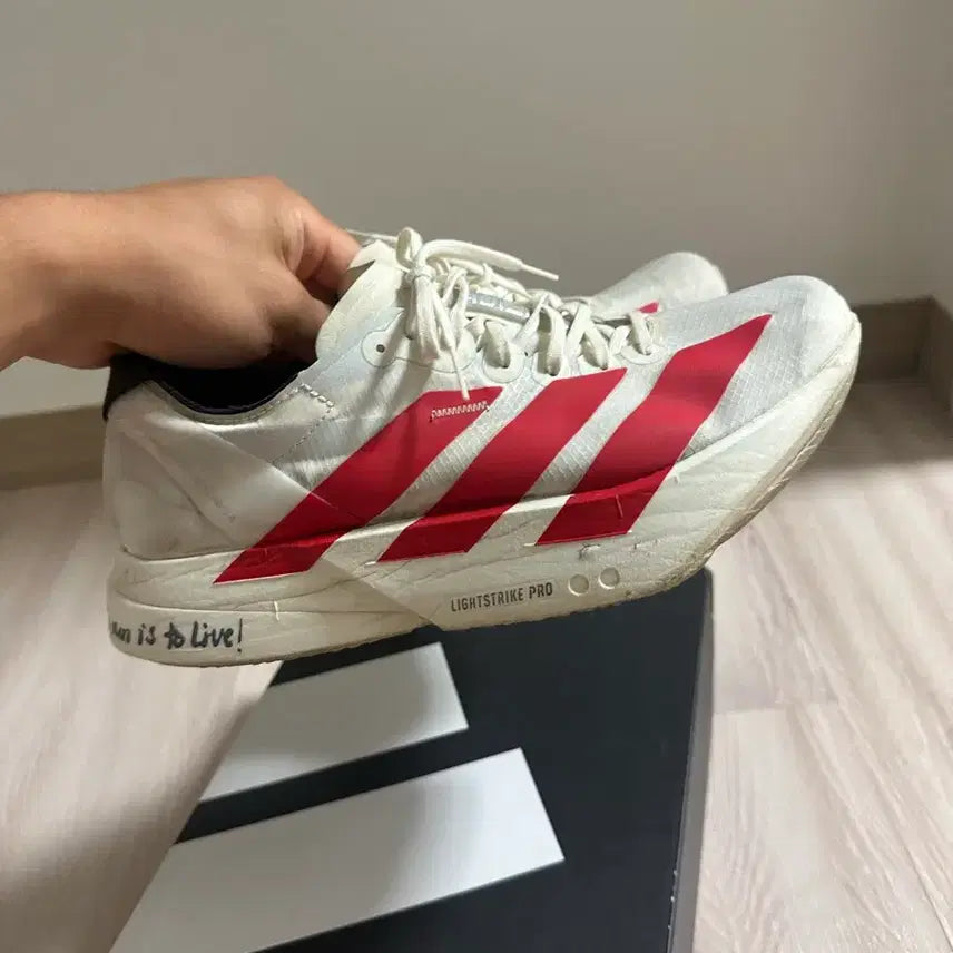 [BUNJANG] Adidas Adizero Adios Pro 4 Running Shoes White Scarlet 260 / 아디다스 아디제로 아디오스 프로 4 260