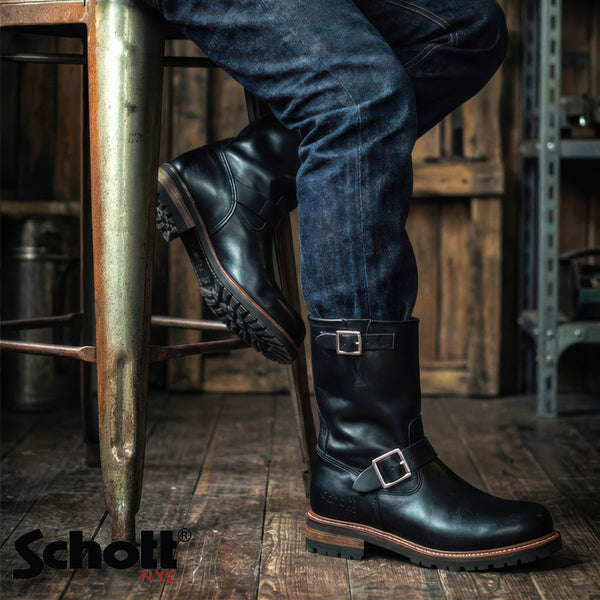 [BUNJANG] Schott Engineer Leather Boots / 쇼트 롱 엔지니어 레더 부츠