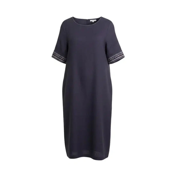 [BUNJANG] JISEN 100% Wool Short-Sleeve Dress Navy / 여성95/ 지센 마100프로 데일리 반소매 원피스 NV 21-10