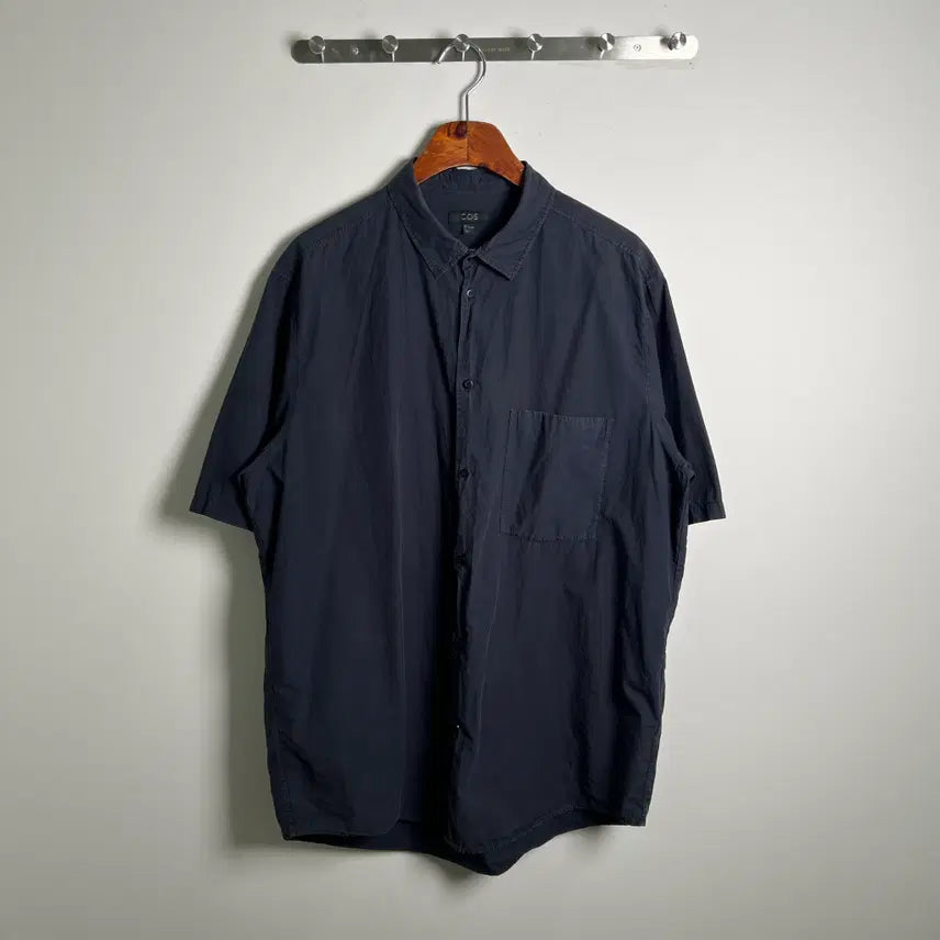 [BUNJANG] COS Navy Short Sleeve Shirt L / COS 코스 네이비 반팔 셔츠 L