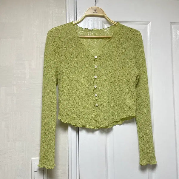 [BUNJANG] Green Cardigan / 연두 가디건 @새옷