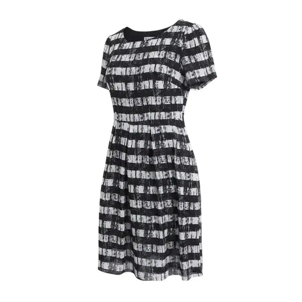 [BUNJANG] Women's M Red Check Pattern Short-Sleeve Dress BK 21-16 / 여성M/ RDR 체크 패턴 반소매 원피스 BK 21-16