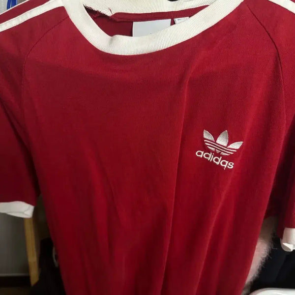 [BUNJANG] Adidas Trefoil T-Shirt Red / 아디다스 삼선 반팔 레드