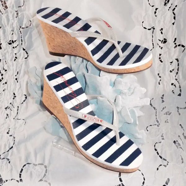 [BUNJANG] Sculptor My Go To Heel Sandals Stripe / [택포] 스컬프터 마이 고 투 힐 샌들 스트라이프