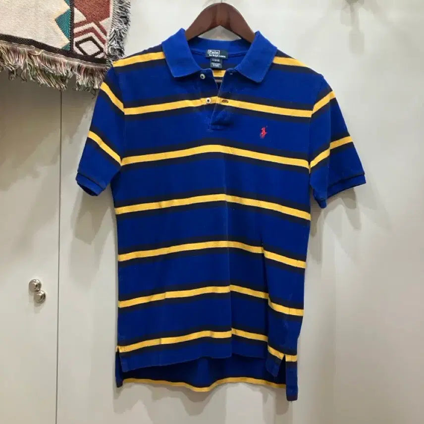 [BUNJANG] Polo Ralph Lauren Stripe Collar T-shirt Blue / 폴로 스트라이프 카라티 블루