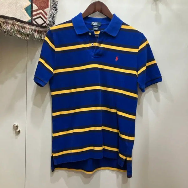 [BUNJANG] Polo Ralph Lauren Stripe Collar T-shirt Blue / 폴로 스트라이프 카라티 블루