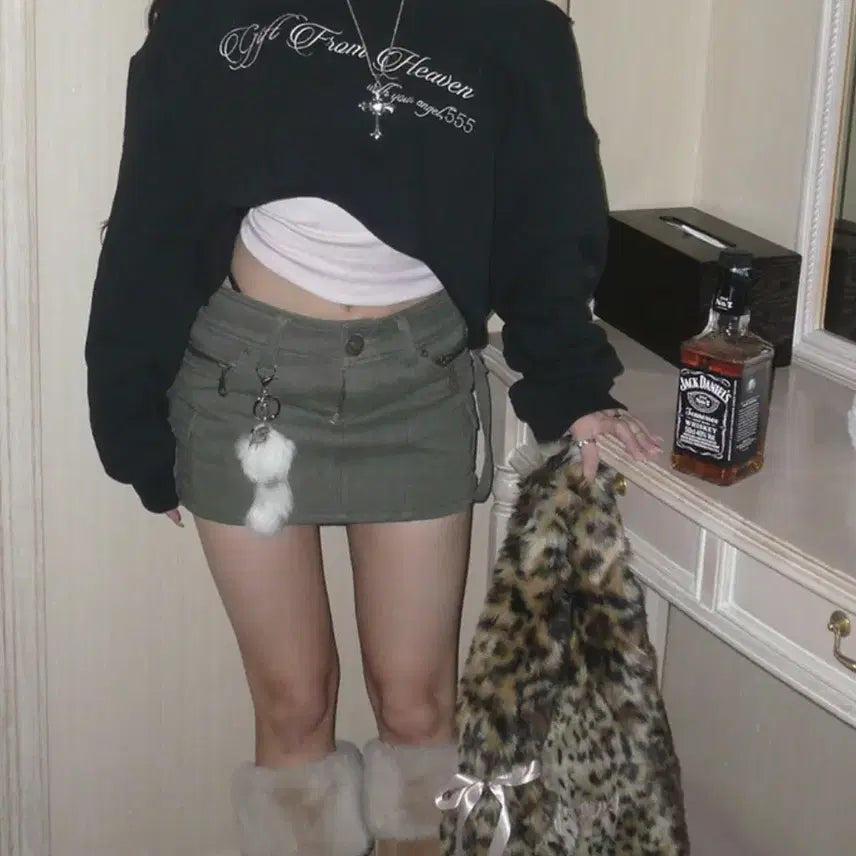 [BUNJANG] Angel Number 555 Vintage Rober Skirt Khaki M / 엔젤넘버555 vintage rober skirt 빈티지 로버 스커트 m