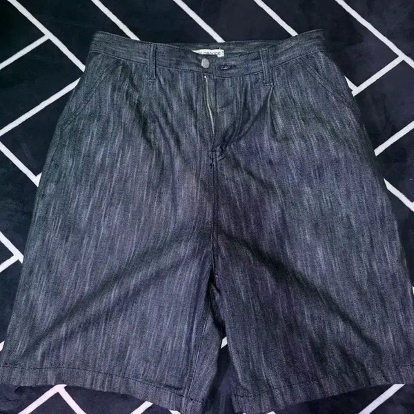 [BUNJANG] Analogue Code Slub Washing Bermuda Denim Pants Black M / 어널러코드 슬랍워싱 버뮤다 데님팬츠 블랙 M