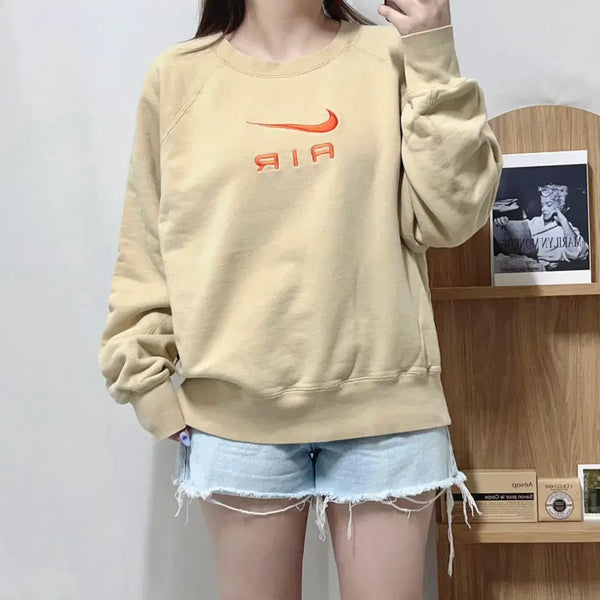[BUNJANG] Nike Air Center Logo Sweatshirt Beige XL / 나이키 베이지 AIR 중앙로고 맨투맨 [ XL ]