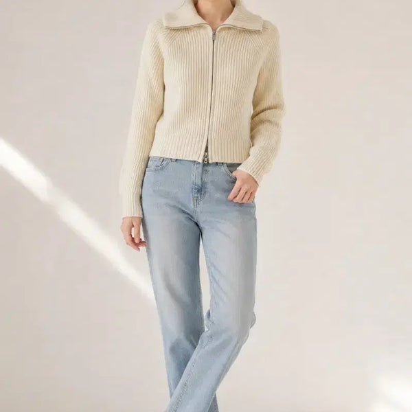 [BUNJANG] Lamirey Fine Wool Zip-Up Cardigan Ivory / 라메레이/파인울 집업 가디건 아이보리/프리/앨리스/1556