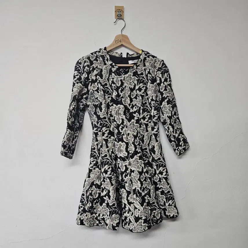 [BUNJANG] Time Tweed Flower Pattern Dress (E04) / 타임 트위드 플라워 패턴 원피스 (E04)