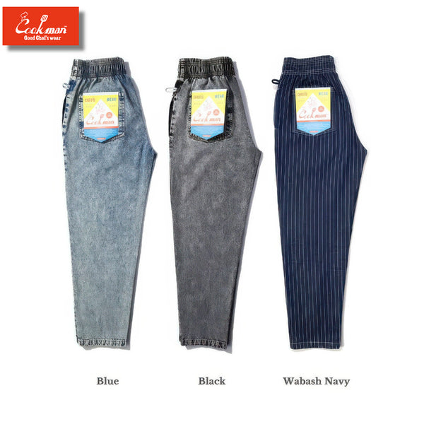 [BUNJANG] Cookman Chemical Wash Wabash Denim Chef Pants / 쿡맨 케미컬워시 워바시 데님 셰프 팬츠