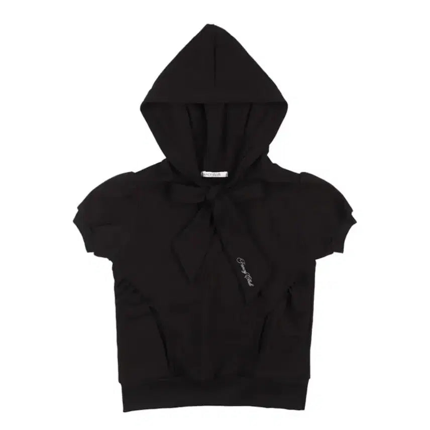[BUNJANG] Puff Round Scarf Hoodie Black / 퍼프 라운드 스카프 후디