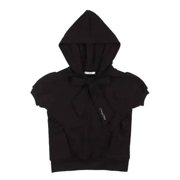 [BUNJANG] Puff Round Scarf Hoodie Black / 퍼프 라운드 스카프 후디