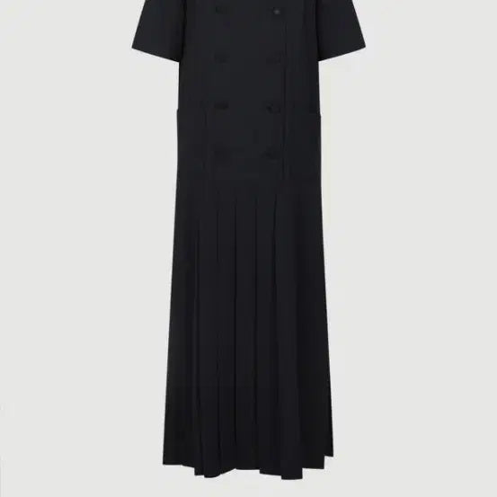 [BUNJANG] Lucky Chouette Black Pleated Collar Long Dress / 블랙 플리츠 카라 원피스 럭키슈에뜨 카라,탈부착.
